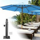 AplusChoice 13' Beech Wood Market Umbrella w/ Deck Mount Kit for Poolside, Blue — photo 4
