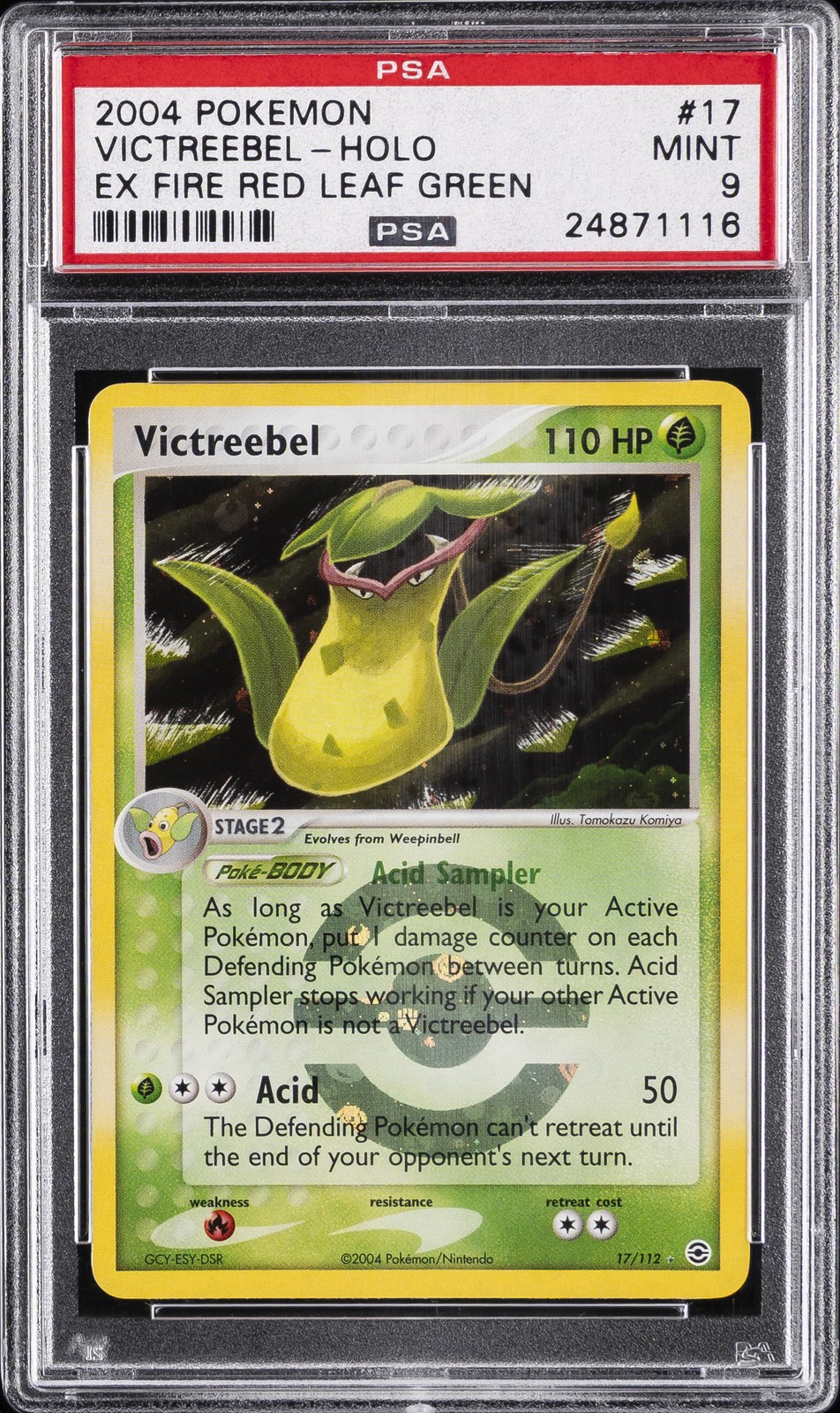 2004 POKEMON EX FIRE RED & LEAF GREEN #17 VICTREEBEL-HOLO PSA 9