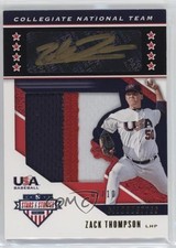 2019 USA Baseball Stars & Stripes Black Gold Jerseys 2/25 Zack Thompson Auto gl2