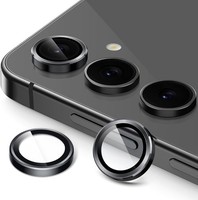 JETech Kameraschutz Samsung Galaxy S24 FE 9H GehäRtetes Glas Metallring Schwarz