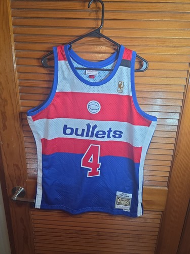 Chris Webber #4 Washington Wizards Mitchell & Ness Jersey Blue Size Large L