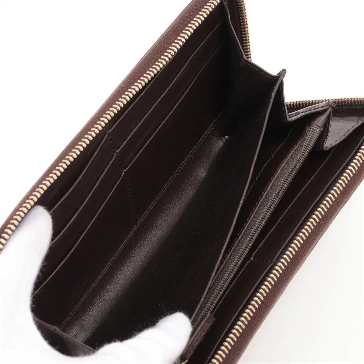 Gucci Mock Croc Zip Round Wallet Brown - # image 4