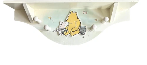 Classic Winnie the Pooh Wall Shelf 4 Peg Piglet Disney Baby Nursery Room Decor