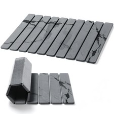 Foldable Stone Bath Mat, Non Slip Large Diatomaceous Shower Mat, Super Absorbent