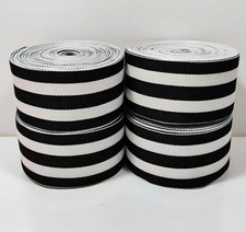 40 Yards of Black and White Mono Stripe Grosgrain Ribbon 1 5/8" Wide