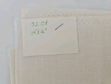 32ct CREAM OR IVORY Linen Cross Stitch Fabric 14"x16"