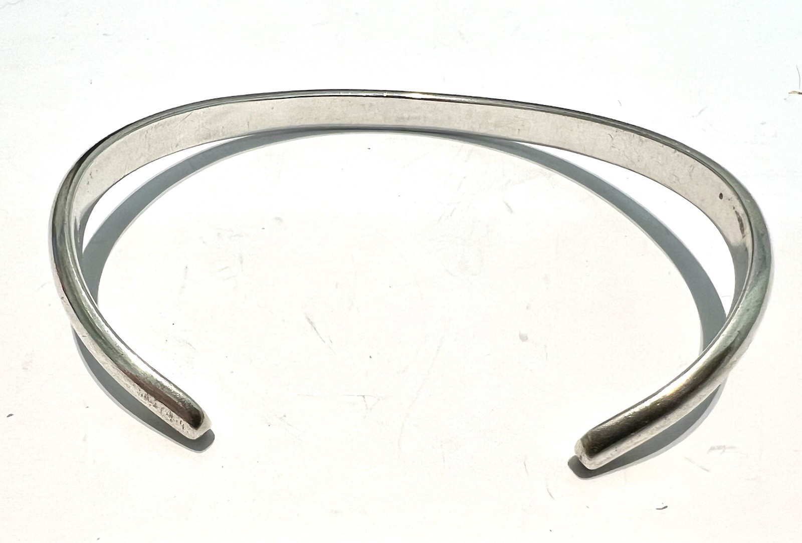 Solid 925 Sterling Silver Torque Curved Bangle, 1… - image 8