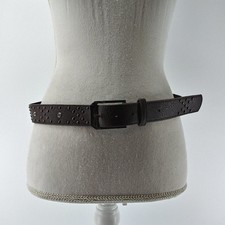 Women's Dark Brown Faux Leather Rhinestone Stud Belt size 8