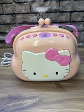 READ Hello Kitty Radio Pocketbook AM/FM Radio CD Player Boombox Purse READ