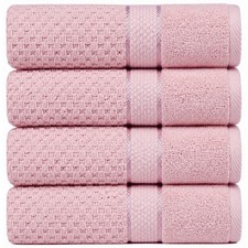 Ample Decor Set of 4 Bath Towel 100 Cotton - Highly Absorbent, Popcorn Textured