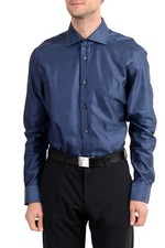 Hugo Boss "T-Stenson" Men's Regular Fit Dark Blue Long Sleeve Dress Shirt