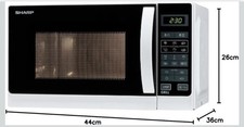 Sharp R-642WW 2-in-1 Mikrowelle mit Grill - Weiß