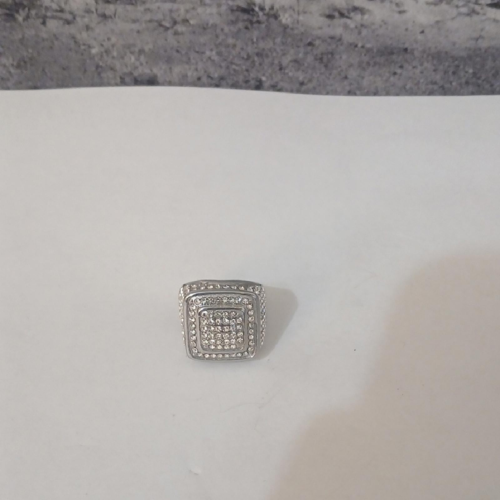 Chic Silver Square Ring - image 1