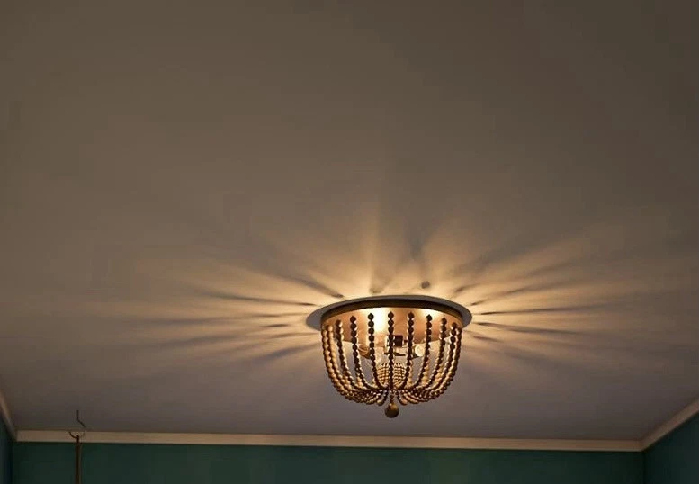 Cuentas de madera Kenroy Home 93136GBRZ Dumas 3 luces - montaje semi-al ras - bronce dorado Foto 4 de 4