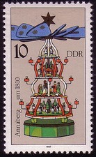 3134 Weihnachtspyramiden Erzgebirge 10 Pf Annaberg **