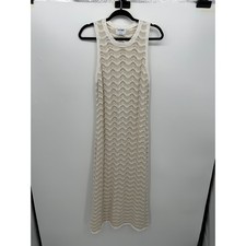 Old Navy Womens Cream White Crotchet Maxi Dress Sz XL Beach Swim Cover Minimal