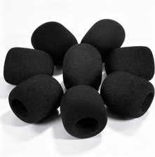 8 Pack Black Foam Mic Windscreen Covers for Handheld Mics