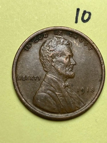 1918 LINCOLN WHEAT CENT,  high condition coin, XF/AU nice sharp details #10