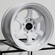 15x8 Vors Tr7 4x108 0 White Wheels Rims Set4 73.1