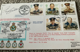 RAF SIGNED COVER RFDC SERIES SIGNED BY AIR VICE MARSHAL D C BENNET DSO WINNER.