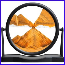 Moving Sand Art, Round Glass Quicksand Painting, Sand Art Liquid Motion Pictu...