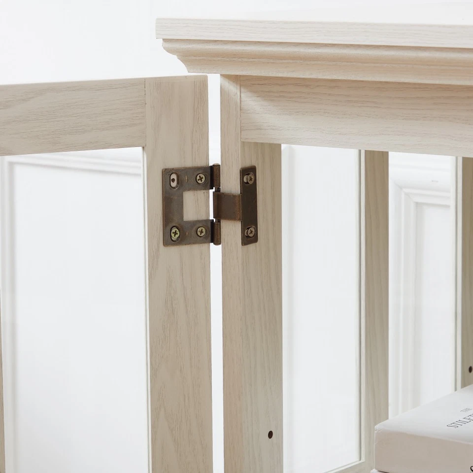 Vitrina Vitrina Antigua con Puertas de Cristal Estantes Ajustables Foto 3 de 4