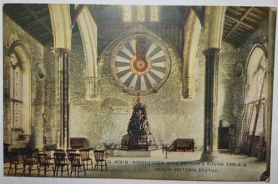 Vintage Winchester King Arthur's Round Table Great Hall Postcard Photochrom