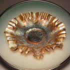 Vtg Fenton Marigold Carnival Glass Dragon & Lotus Bowl w/Ruffled Edge-EUC
