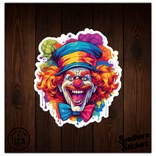 Scary Clown Halloween - Vinyl Decal Sticker - Car Window Laptop - ebn9449