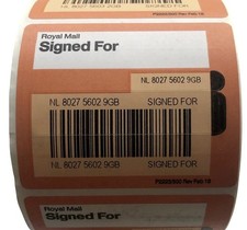 1 x Royal Mail Rolle 500 Royal Mail signiert f&uuml;r Etiketten Neu