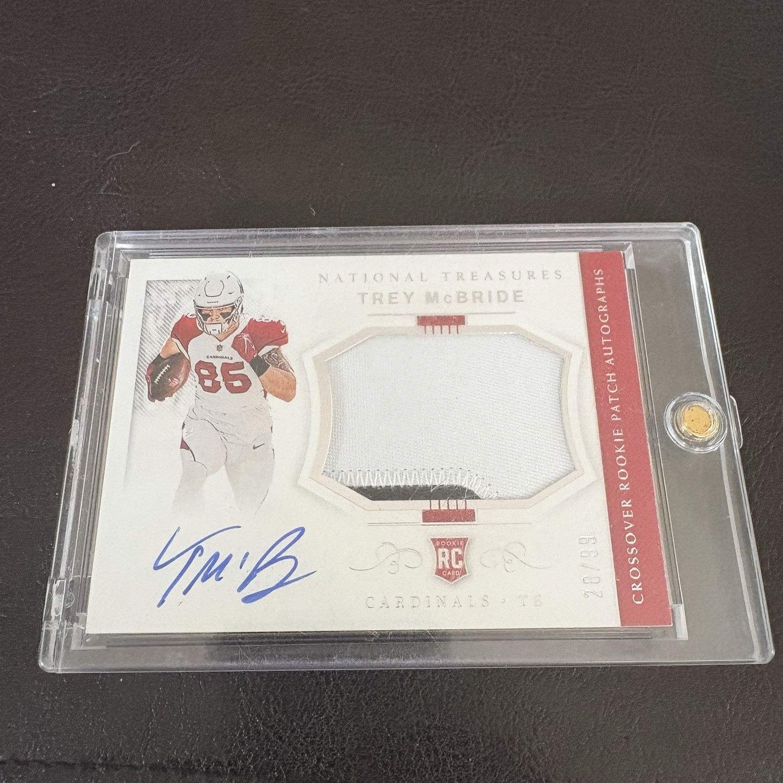 2022 National Treasures Trey McBride Crossover Rookie Patch Auto 28/99 Cardinals