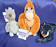 Vintage Disney Store Mini Bean Bag Plush Jungle Book Louie Bagheera Baloo NWT