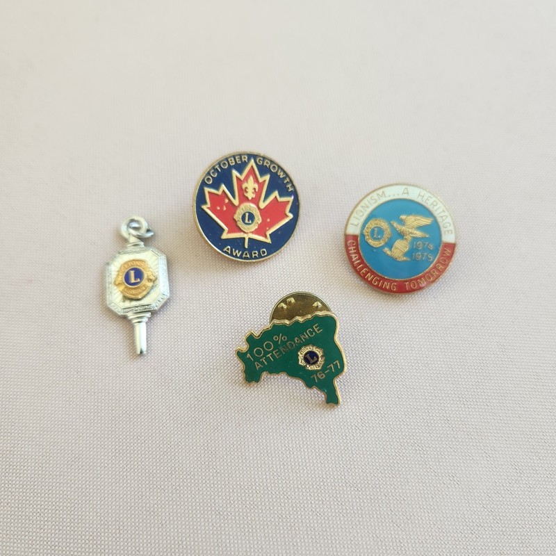Lot Of 4 1970's Lion's Club Achievement Pins