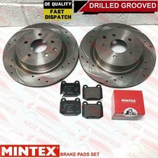 Für Nissan 350Z Z33 Heck Gebohrte Gerillte Bremsscheiben & Mintex Bremsbeläge