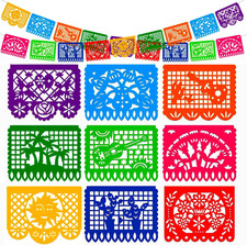 DOMESTAR Mexican Party Decoration, 18 FT Plastic Papel Picado Fiesta Banner