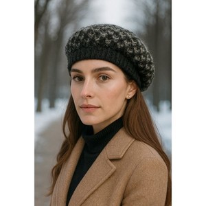 NWT Cashmere Raffello Bettini Beret - Stone Jeans SHALOVETE LTD: Raffaello Bettini SRL - Italy main image 2