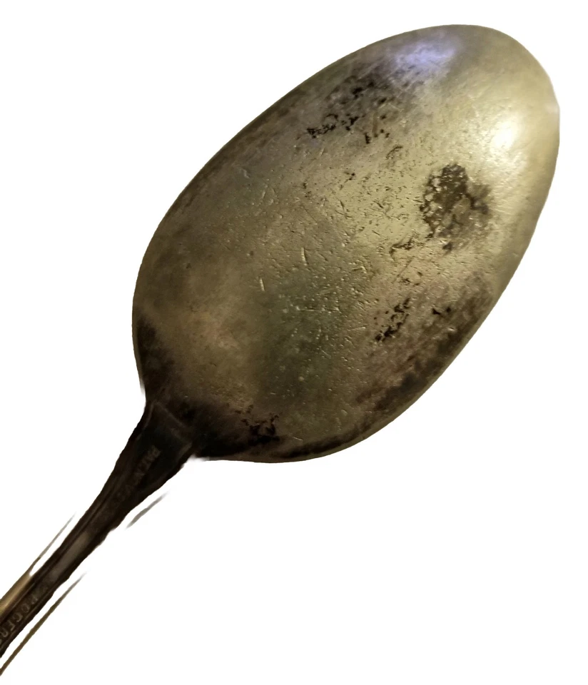 1 cuchara. Patrón de flor de azahar. Pat. 29 de noviembre de 1910. Wm Rogers & Son AA. Marcado.  Foto 3 de 4