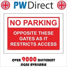 Image of SIGN No Parking Opposite These Gates Restricts Access Vehicles Accidents TR870A