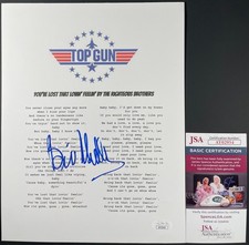 Bill Medley Signed Top Gun You've Lost That Lovin Feelin Lyric Sheet JSA COA