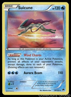 SUICUNE 30/122 HOLO RARE BREAKPOINT POKEMON NEAR MINT
