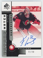 2021-22 sp authentic future watch auto 11/90 Filip Gustavsson Ottawa Senators
