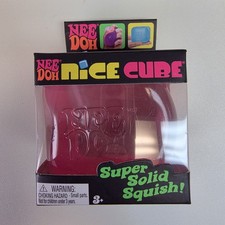 Nee Doh Nice Cube - Super Solid Squish Pink - Brand New/Factory Sealed