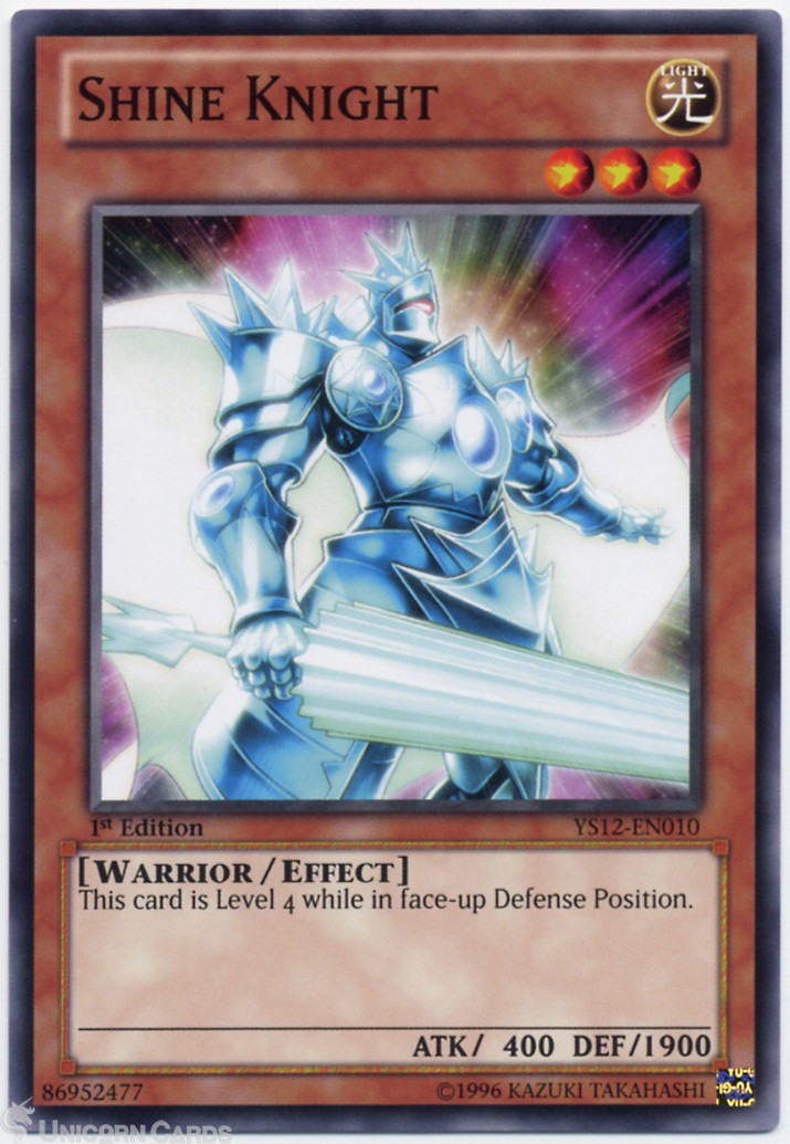 YS12-EN010 Shine Knight 1st Edition Mint YuGiOh Card
