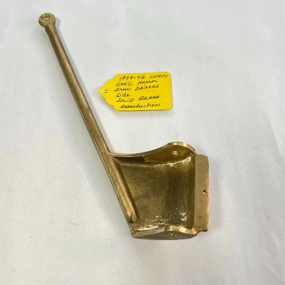 Reproducción 1939-1946 Chevy GMC Truck brazo espejo latón macizo lado del conductor Foto 4 de 4