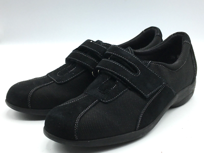 Munro Black Hook &b Loop Fabric and Faux Suede Shoes 7.5 N  display picture 3