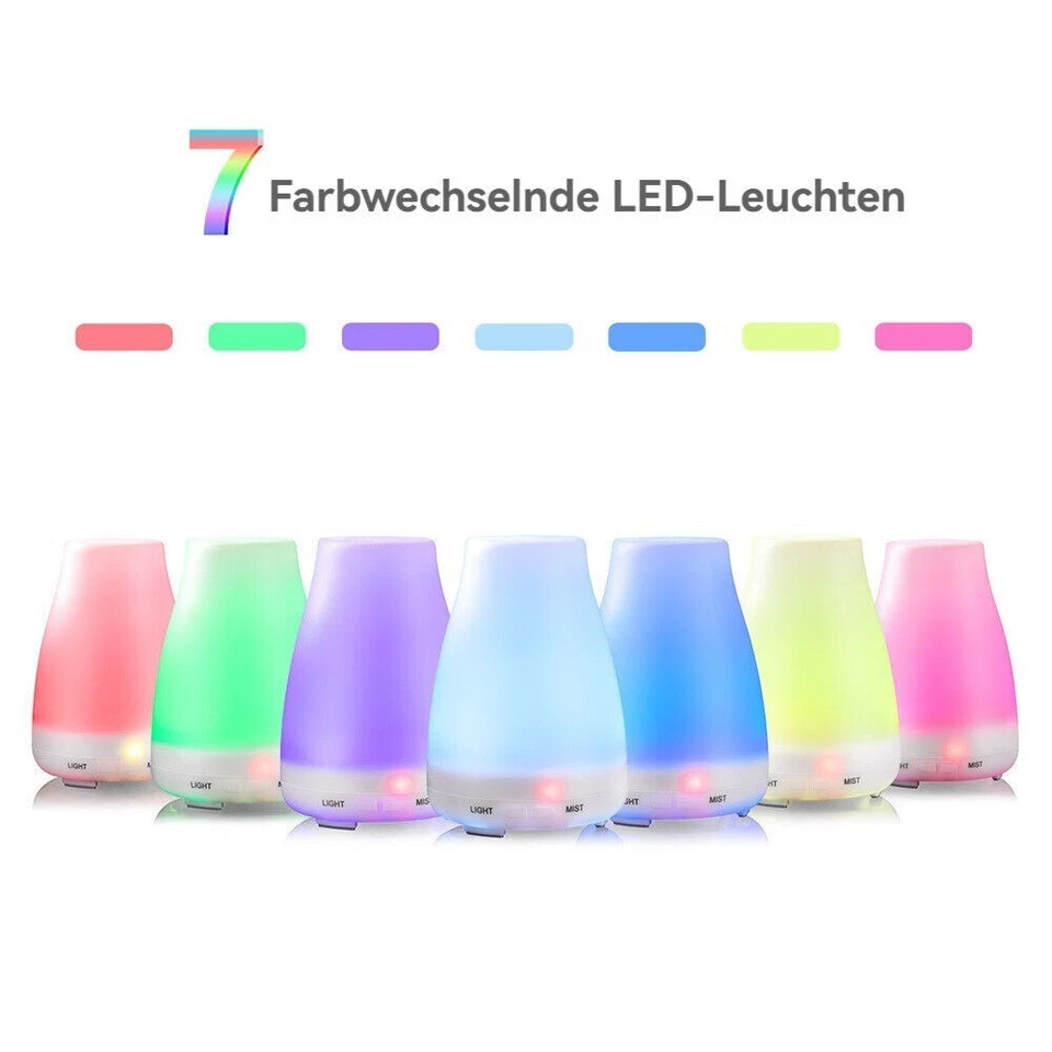 Luftbefeuchter Aroma Diffuser 100ml Diffuser Ultraschall mit 7 Farben Lichtern - Bild 4 von 4