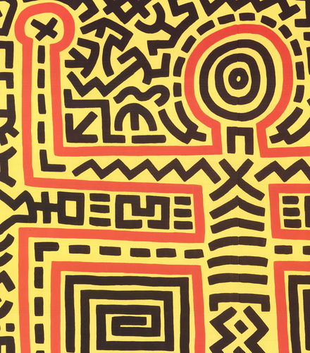 KEITH HARING Untitled (1983) 35.5" x 35.5" Poster 1992 Pop Art - Picture 3 of 4