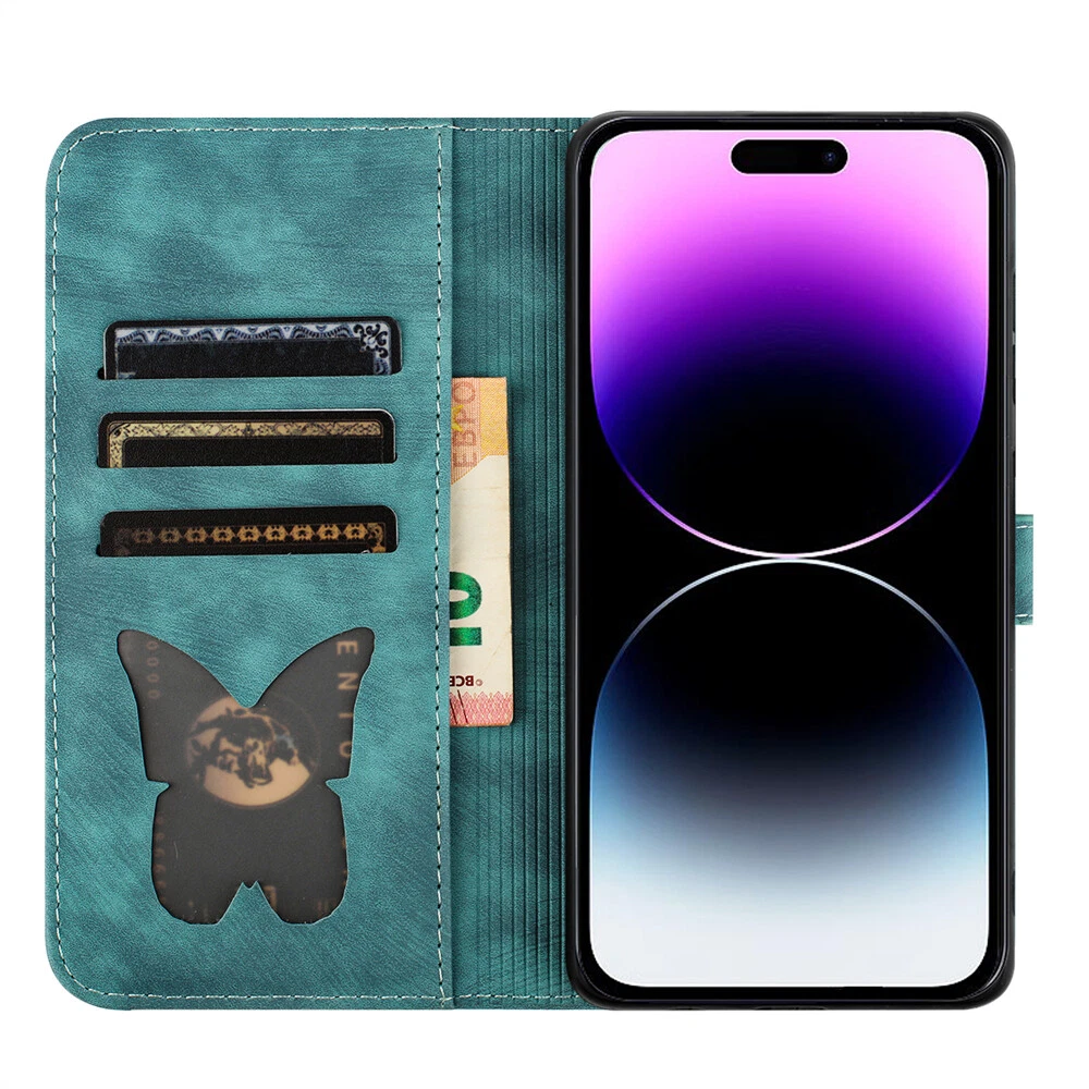 Magnetic Leather Flip Wallet Phone Case for iPhone 15 Pro Max 14 13 12 XR 6