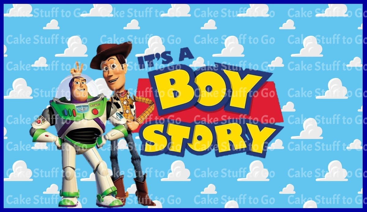 It's A Boy Story Baby Shower Edible Cake Topper