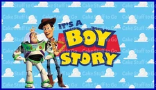 It's A Boy Story Baby Shower Edible Cake Topper